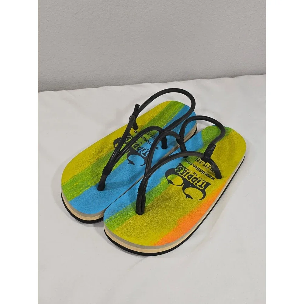 Tiddies OG Bare Naked 3 Layer Flip Flops Mens 11-12 Rainbow Summer beach sandal